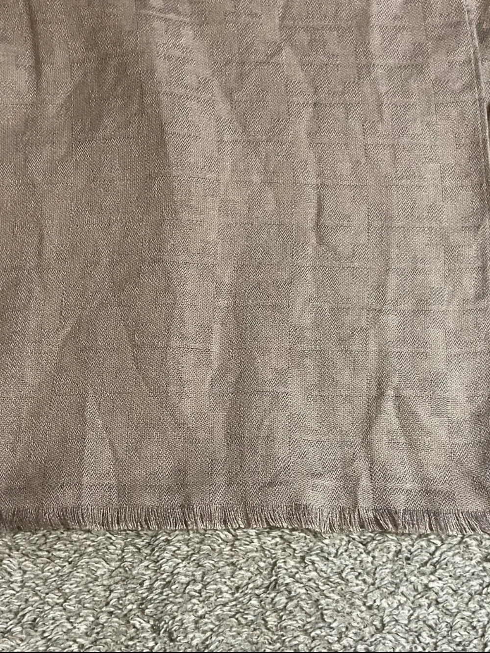 Tory Burch Mosaic Logo Jacquard Scarf Shawl Made in France Cotton Silk